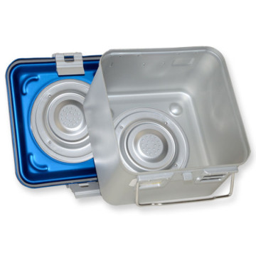 Container con valvola piccolo h200 mm - blu forato - 1 pz.
