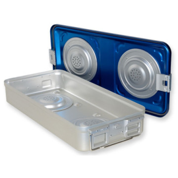 Container con valvola grande h100 mm - blu forato - 1 pz.