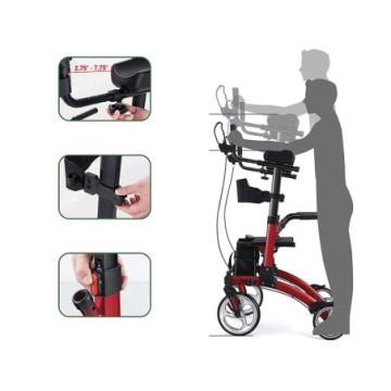 Deambulatore In Piedi Completamente Regolabile - Alluminio - Rosso - 1 Pz.
