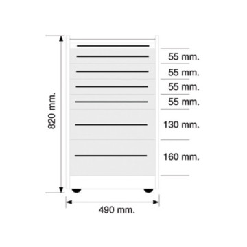 CASSETTIERA MOBILE GE419 6 cassetti 49 cm - bianca