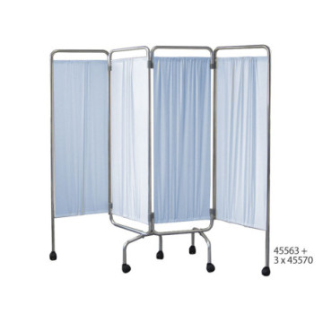 Paravento a 4 ante con ruote - senza tende - 1 pz.