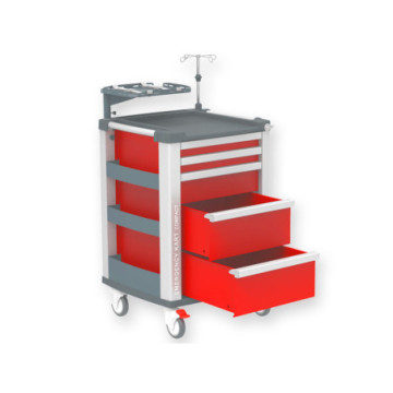 CARRELLO COMPACT KART EMERGENZA - rosso