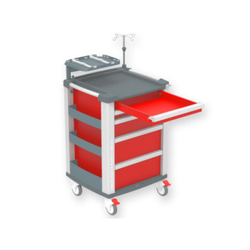 CARRELLO COMPACT KART EMERGENZA - rosso