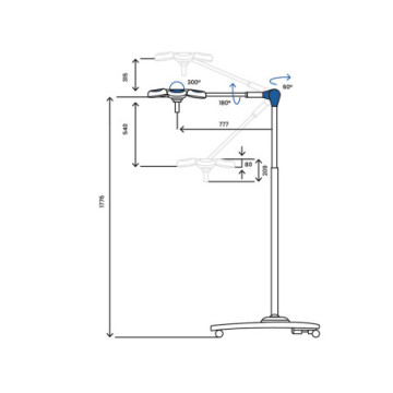 Lampada led quattroluci - su carrello - 1 pz.