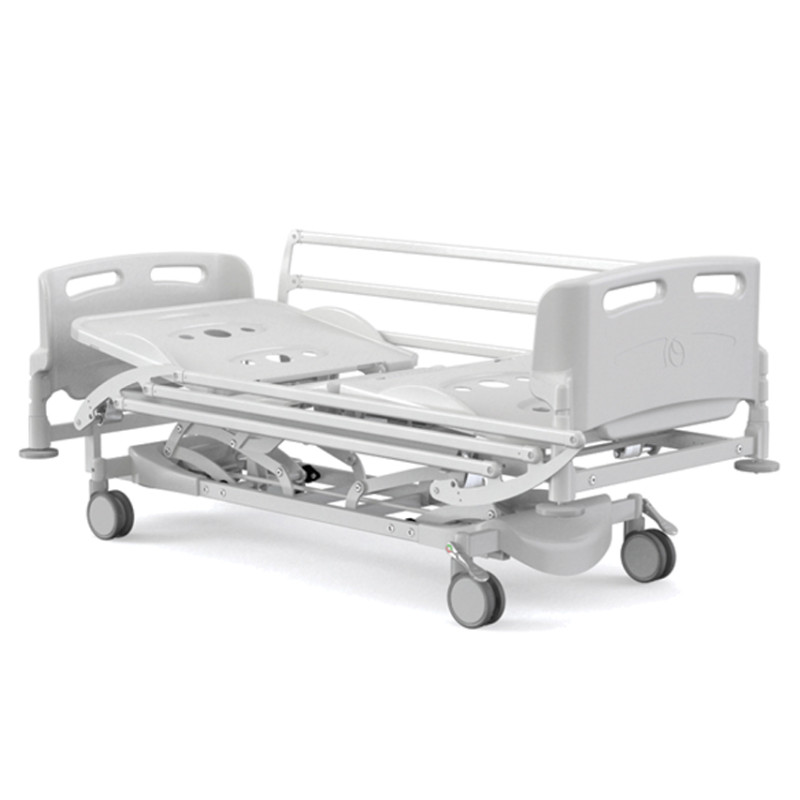 Letto ospedaliero a 3 snodi e 4 sezioni, con regolazione elettrica di altezza - Trendelenburg e inversa Letto ospedaliero a 3 snodi e 4 sezioni, con regolazione elettrica di altezza - Trendelenburg e inversa