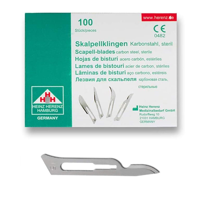 Lame bisturi monouso sterili Heinz Herenz Carbon Steel n° 15-C - conf.100 Lame bisturi monouso sterili Heinz Herenz Carbon Steel n° 15-C - conf.100