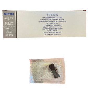 Aghi a farfalla 22G sterili NIPRO - Conf.50 pz.