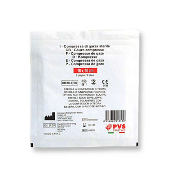Compressa di garza sterili cm 10x10 imbustate singolarmente