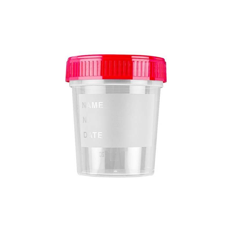 Contenitore 120 ml per urina in PP con superficie di scrittura, conf. singola - camera bianca ISO 8 - Conf.250 pz. Contenitore 120 ml per urina in PP con superficie di scrittura, conf. singola - camera bianca ISO 8 - Conf.250 pz.