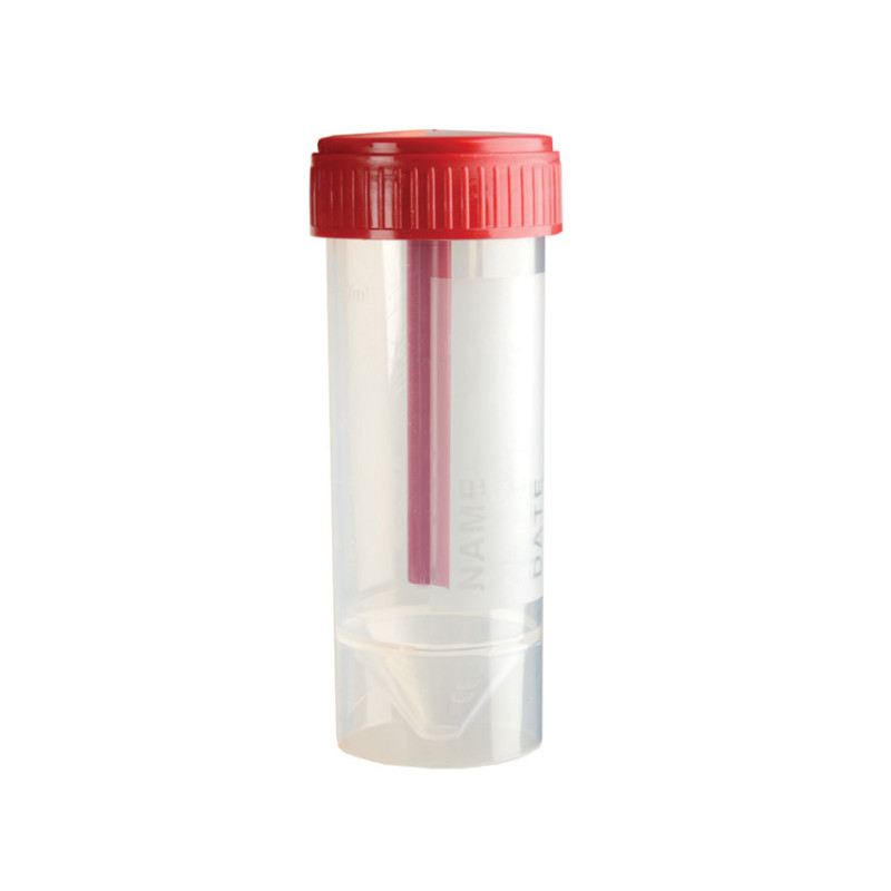 Contenitore feci 30 ml in pp tappo a vite sterile - Conf.500 pz. Contenitore feci 30 ml in pp tappo a vite sterile - Conf.500 pz.