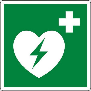 Cartello segnalatore per Defibrillatore in metallo cm 23 X 23