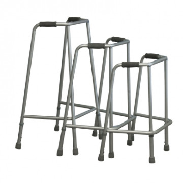 Deambulatore in alluminio a telaio fisso - Misure: Ingombro base: 52 x 40 cm - Altezza: da 83 a 93 cm
