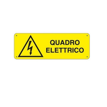 Cartello in alluminio QUADRO ELETTRICO - 350x125 mm