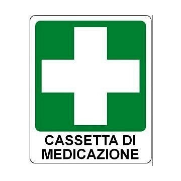 Cartello segnalatore CASSETTA DI MEDICAZIONE in alluminio - cm 23x31