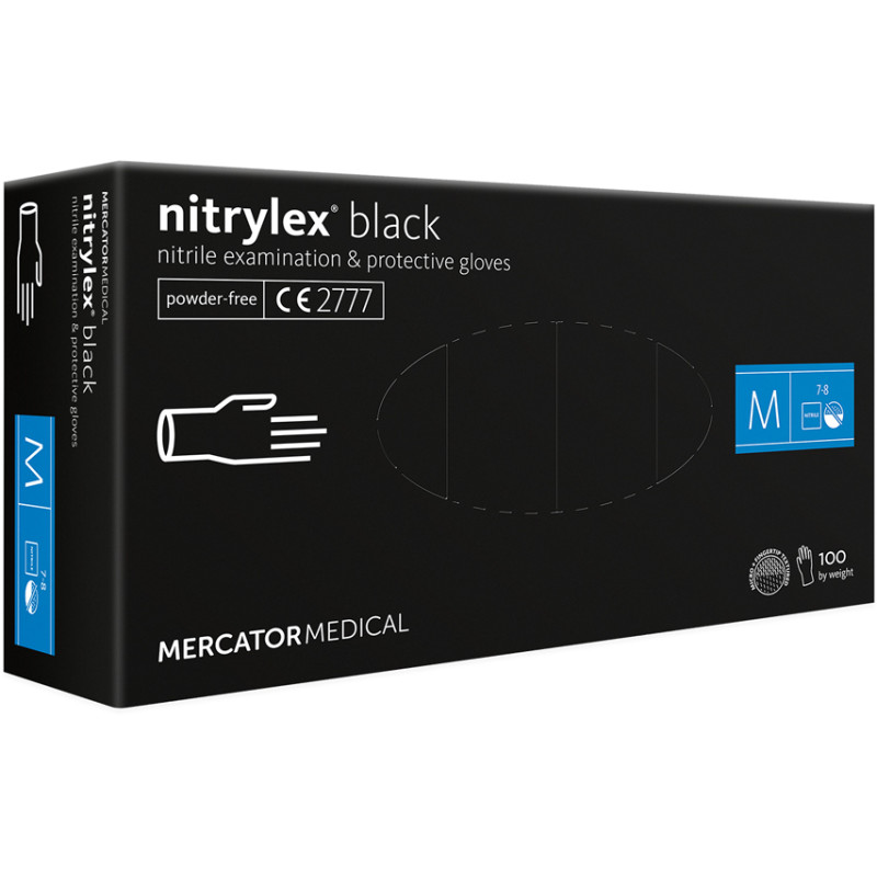 Guanti in nitrile neri Nitrylex black - medi - conf. 100 pz. Guanti in nitrile neri Nitrylex black - medi - conf. 100 pz.