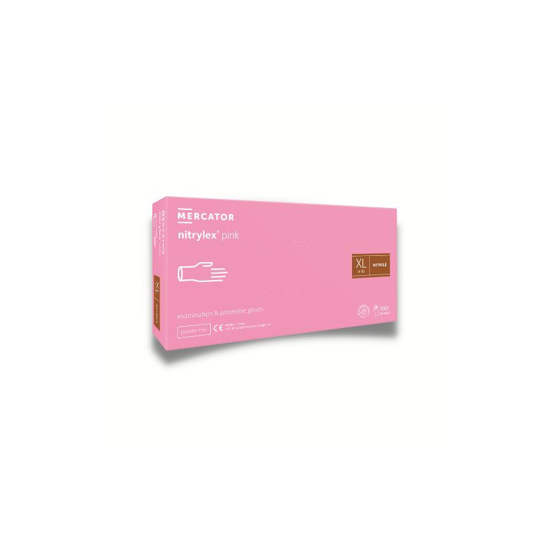 Guanti in nitrile rosa nitrylex - Tg.XL - conf. 100 pz. Guanti in nitrile rosa nitrylex - Tg.XL - conf. 100 pz.