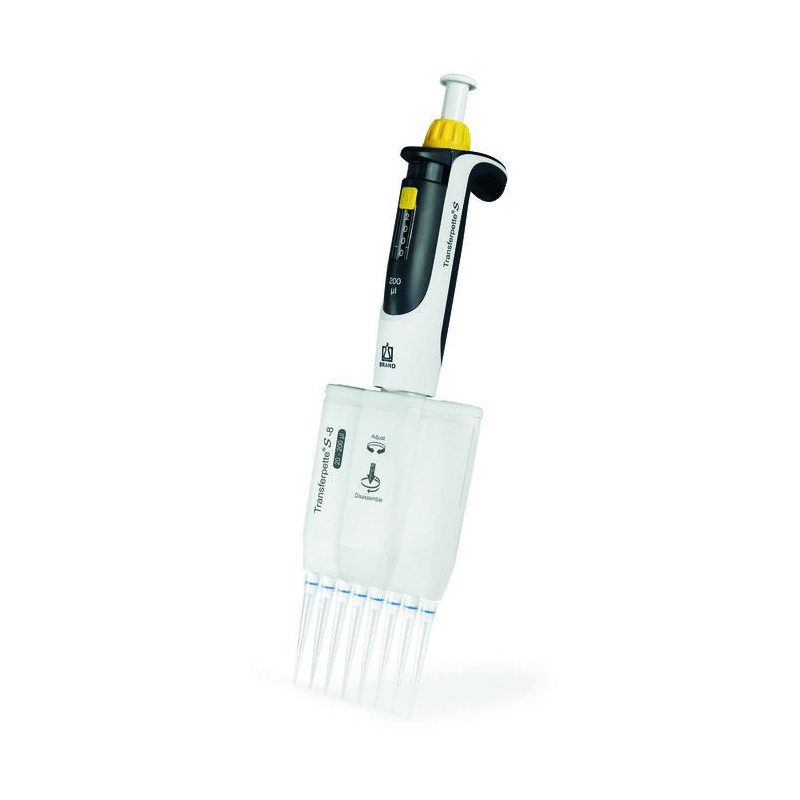 Micropipetta Brand multicanale 8 canali Transferpette S-8,30-300 µl, puntale 5-300 µl Micropipetta Brand multicanale 8 canali Transferpette S-8,30-300 µl, puntale 5-300 µl