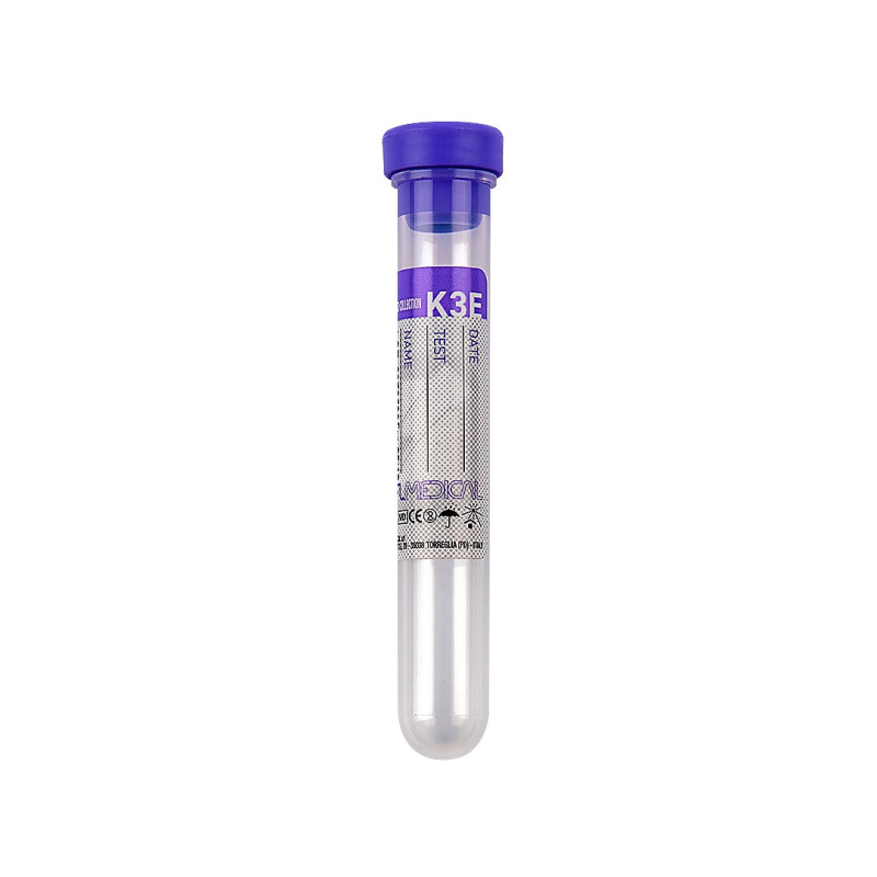 Provetta con K3 Edta tappo viola perforabile 3 ml 13x75 mm conf. 1000 pz. Provetta con K3 Edta tappo viola perforabile 3 ml 13x75 mm conf. 1000 pz.