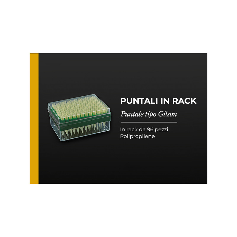 Puntale giallo in rack tipo Gilson 0:200ul - Conf.960 pz. Puntale giallo in rack tipo Gilson 0:200ul - Conf.960 pz.