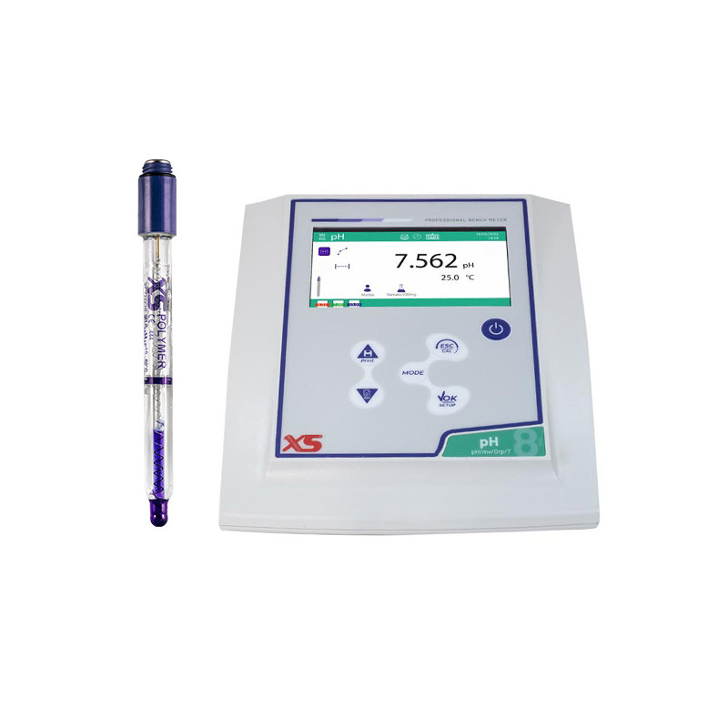 pHmetro da Banco con Elettrodo Polymer S7 - XS pH 8 PRO Basic con Stativo portaelettrodi pHmetro da Banco con Elettrodo Polymer S7 - XS pH 8 PRO Basic con Stativo portaelettrodi