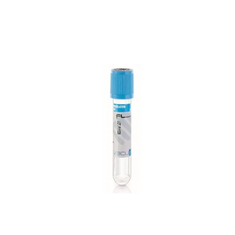 Provette Vacumed® 13x75 mm con Sodio Citrato 3,8 % x 1,8 ml di sangue per coagulazione, tappo azzurro, sterile - conf.1200 pz. Provette Vacumed® 13x75 mm con Sodio Citrato 3,8 % x 1,8 ml di sangue per coagulazione, tappo azzurro, sterile - conf.1200 pz.