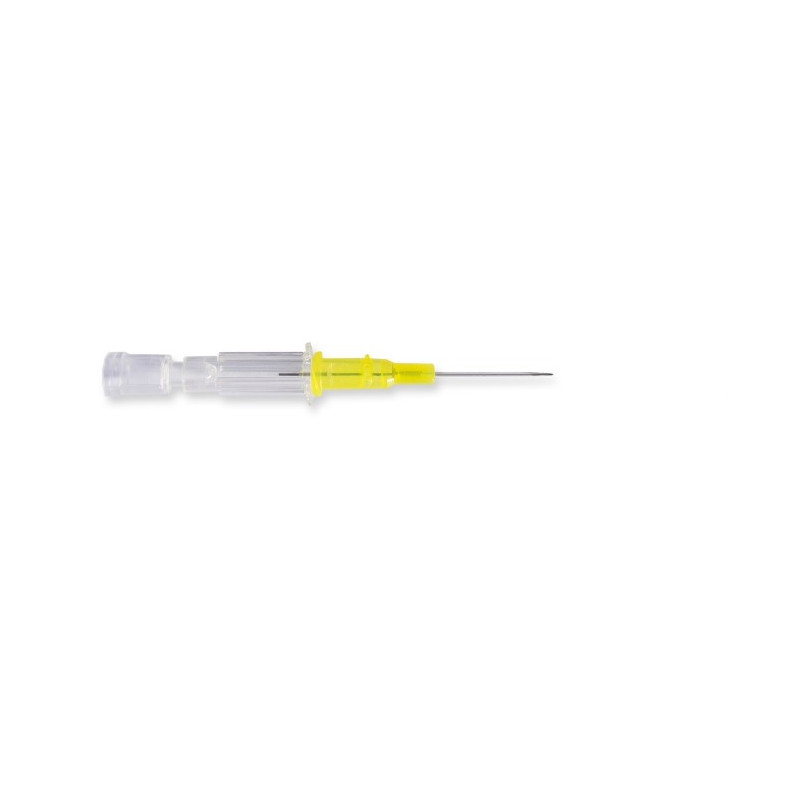 Introcan Safety PUR Aghi cannula monovia di sicurezza senza alette 24Gx14mm - giallo - Conf.50 pz. Introcan Safety PUR Aghi cannula monovia di sicurezza senza alette 24Gx14mm - giallo - Conf.50 pz.