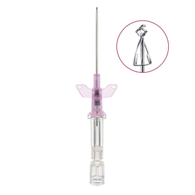 Introcan Safety PUR W Aghi cannula monovia di sicurezza con alette 16Gx50mm - grigio - Conf.50 pz. Introcan Safety PUR W Aghi cannula monovia di sicurezza con alette 16Gx50mm - grigio - Conf.50 pz.