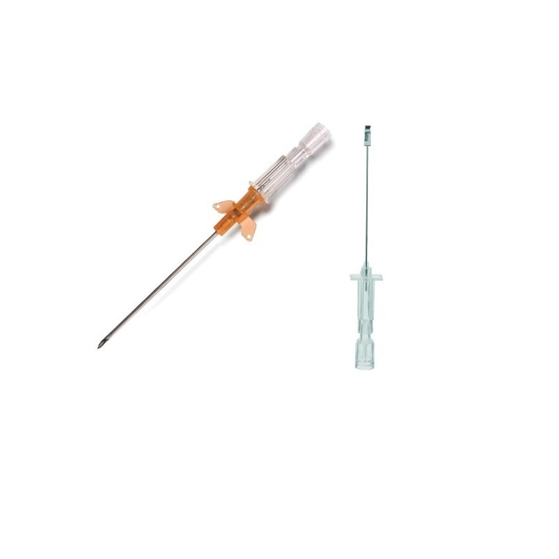 Introcan Safety W Aghi cannula monovia di sicurezza con alette 14Gx50mm - Conf.50 pz. Introcan Safety W Aghi cannula monovia di sicurezza con alette 14Gx50mm - Conf.50 pz.