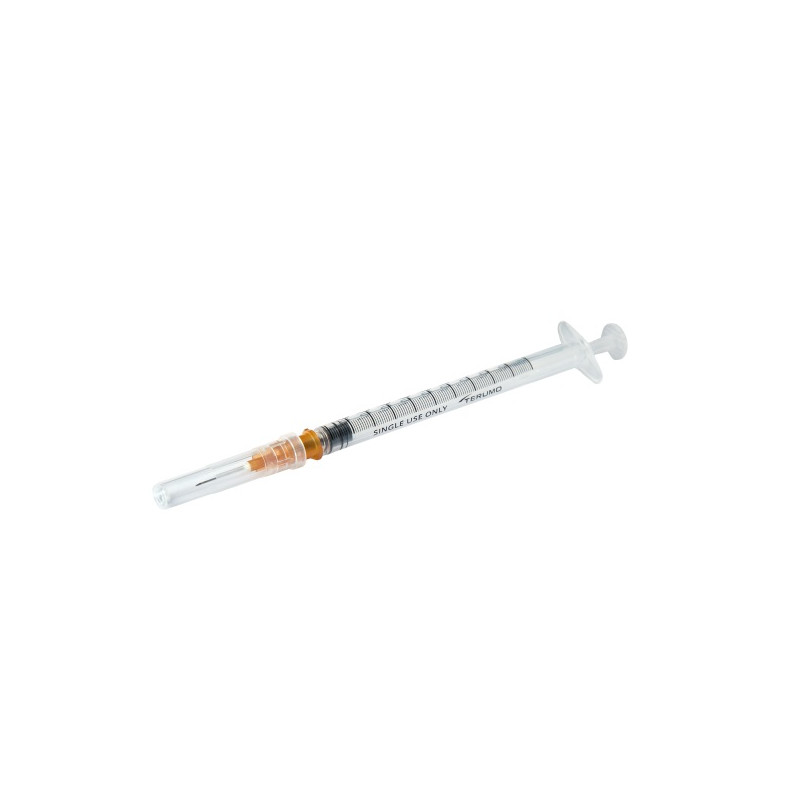 Siringhe tubercolina Terumo 1 ml cono luer centrale - ago montato 26Gx1/2" 0,45 x 13 mm - Conf.100 pezzi Siringhe tubercolina Terumo 1 ml cono luer centrale - ago montato 26Gx1/2" 0,45 x 13 mm - Conf.100 pezzi
