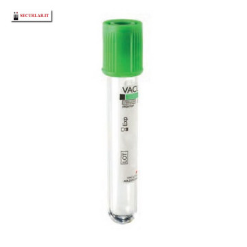 Vacutest Provetta 13x75 Li E 4ml tappo verde - Conf.100 pz.