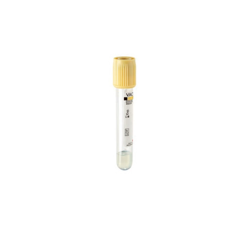 Vacutest Provette 13x75 Gel 3,5ml tappo giallo - Conf.100 pz. Vacutest Provette 13x75 Gel 3,5ml tappo giallo - Conf.100 pz.