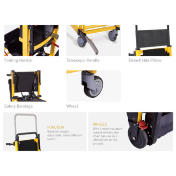 Sedia portantina pieghevole per scale