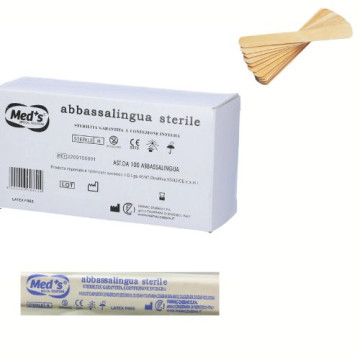 Abbassalingua in legno sterili - Conf.100 pz.