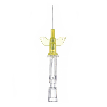 Introcan Safety W Aghi cannula monovia di sicurezza con alette 24Gx19mm - giallo - Conf.50 pz.