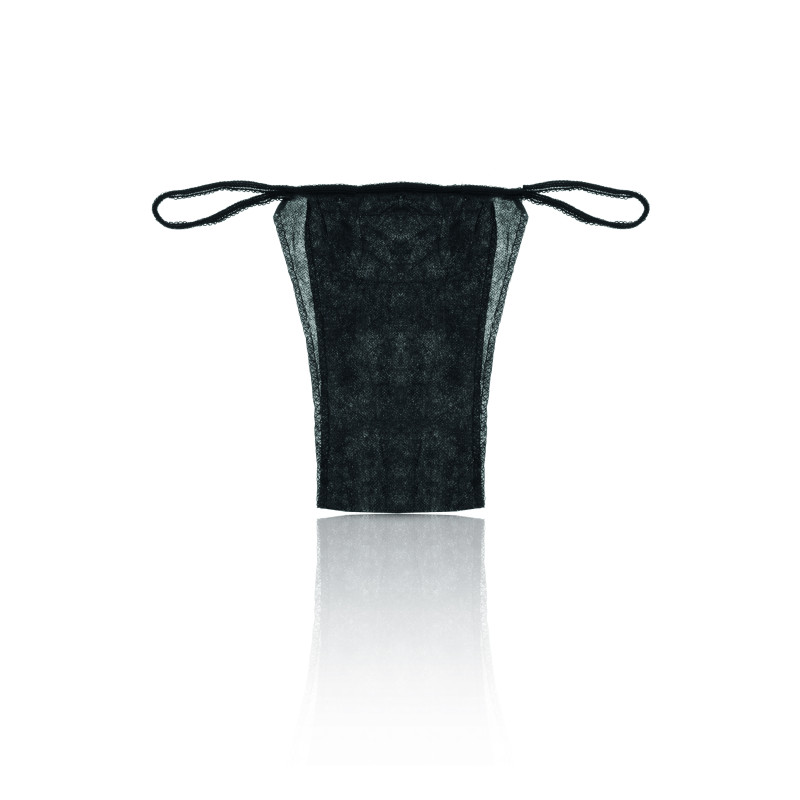 Tanga donna nero monouso in tnt - conf.100 pz Tanga donna nero monouso in tnt - conf.100 pz