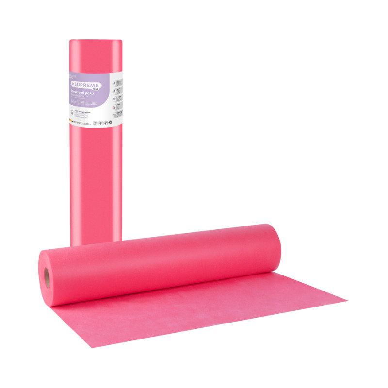 Lenzuolino rosa Supreme in TNT - rotolo per lettino cm 50x70 mt. Lenzuolino rosa Supreme in TNT - rotolo per lettino cm 50x70 mt.