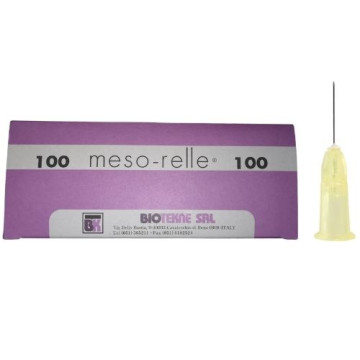 AGHI PER MESOTERAPIA LUER meso-relle 30G 0,30x4 mm (AAL34.) - giallo Confezione 100 pz.