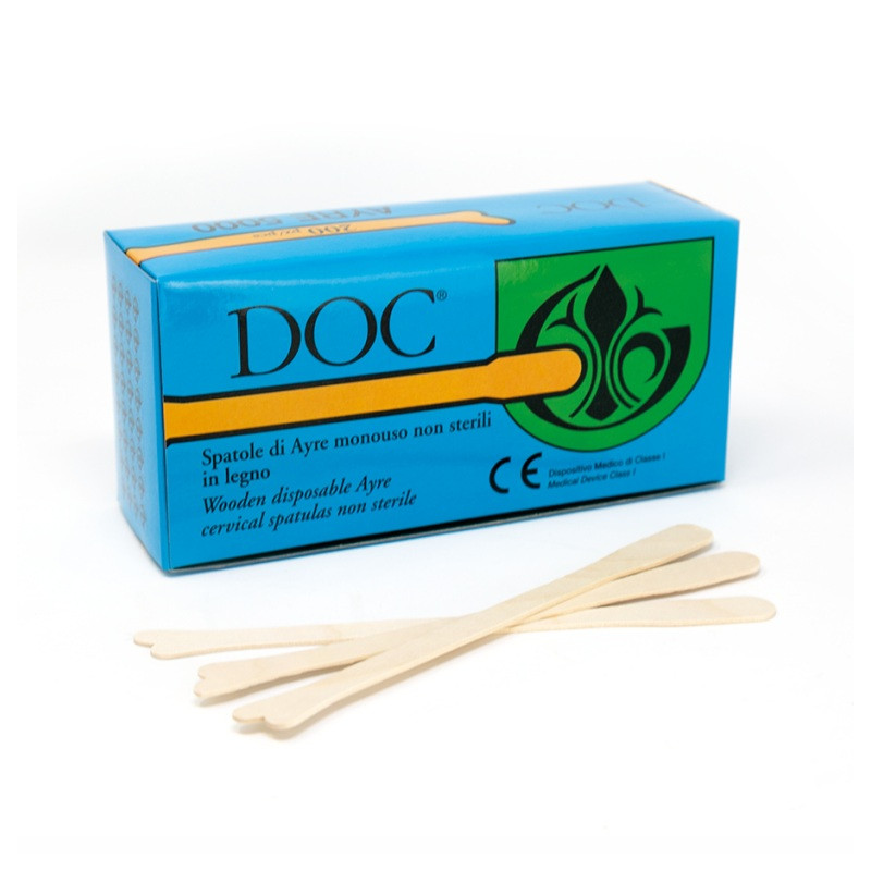 Spatole di Ayre monouso non sterili in legno - conf.200 pz. Spatole di Ayre monouso non sterili in legno - conf.200 pz.