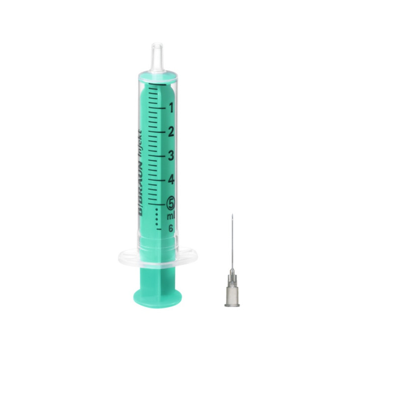 Siringhe B.Braun Injekt DUO da 5 ml luer eccentrico con ago Sterican 22Gx30mm - conf.100 pz Siringhe B.Braun Injekt DUO da 5 ml luer eccentrico con ago Sterican 22Gx30mm - conf.100 pz