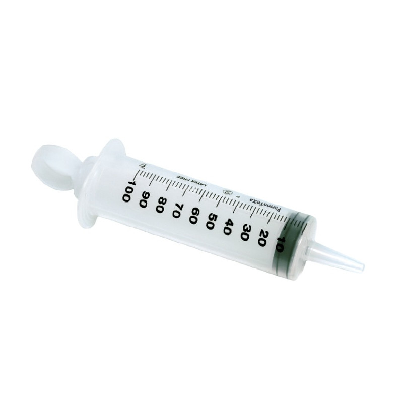 Schizzettoni monouso sterili in plastica da 100 ml - Cono catetere centrale - Conf.25 pz. imbustati singolarmente Schizzettoni monouso sterili in plastica da 100 ml - Cono catetere centrale - Conf.25 pz. imbustati singolarmente