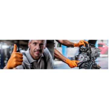 Guanti Orange puntinati in nitrile senza polvere Gogrip - Tg.M - Conf.50 pz.
