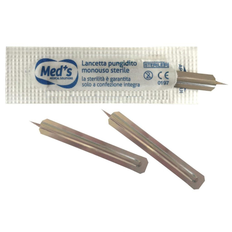 Lancette pungidito monouso sterili MED'S - Conf.200 pz. Lancette pungidito monouso sterili MED'S - Conf.200 pz.