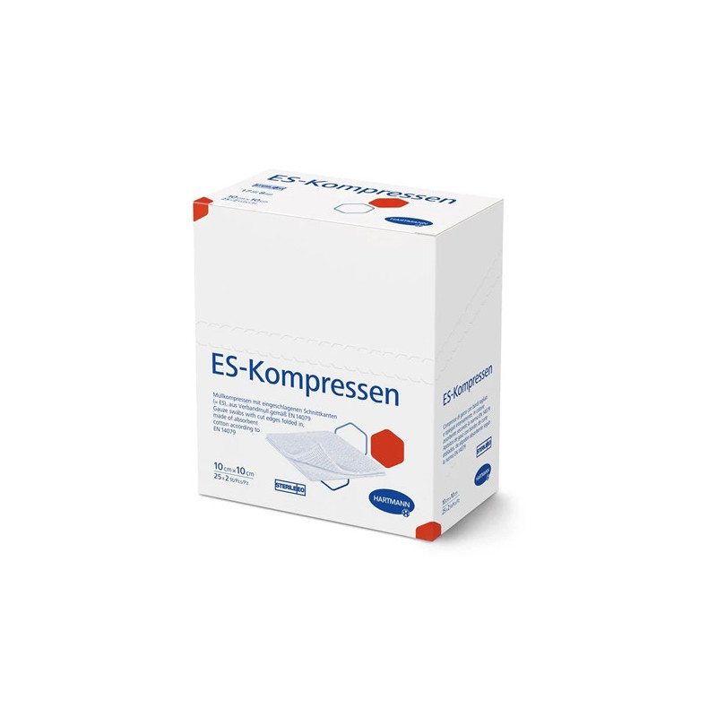 ES-Kompressen Compresse di garza sterile tit17 12str - cm 10x10 - conf.50 pz (25 buste da 2 pz.) ES-Kompressen Compresse di garza sterile tit17 12str - cm 10x10 - conf.50 pz (25 buste da 2 pz.)