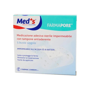 Medicazioni auto adesive FARMAPORE cm 10x6 - sterili e trasparenti - conf.5 pz.