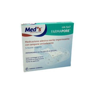 Medicazioni auto adesive FARMAPORE cm 5x7 - sterili e trasparenti - conf.5 pz.