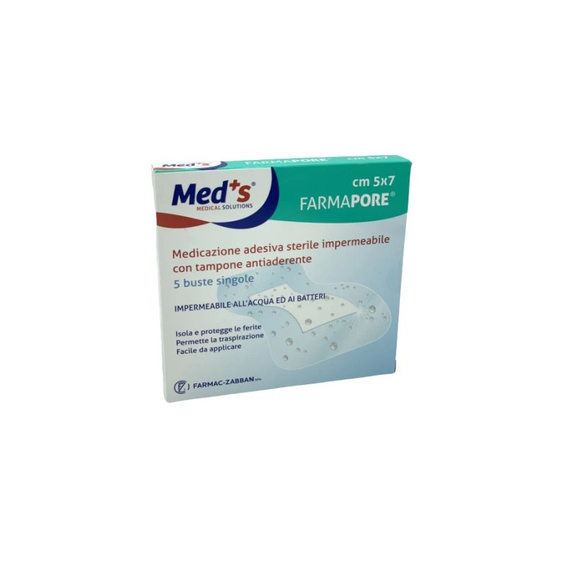 Medicazioni auto adesive FARMAPORE cm 5x7 - sterili e trasparenti - conf.5 pz. Medicazioni auto adesive FARMAPORE cm 5x7 - sterili e trasparenti - conf.5 pz.