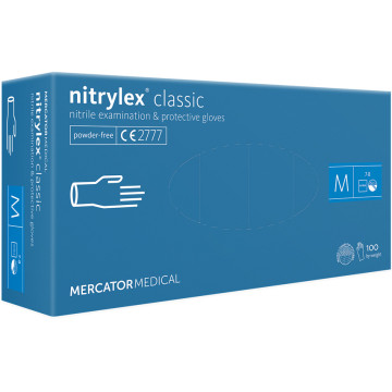 Guanti in nitrile senza polvere Nitrylex Classic - medi - conf. 100 pz.