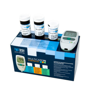 Multicare In Starter Kit - Misuratore di Colesterolo, Glicemia, Trigliceridi