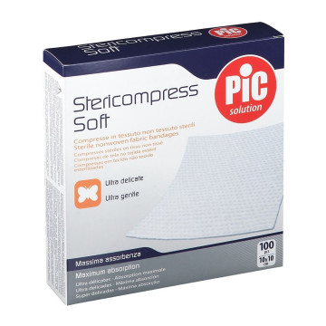 Compresse di garza in tnt PIC Stericompress Soft - cm 10x10 - conf.100 pz.