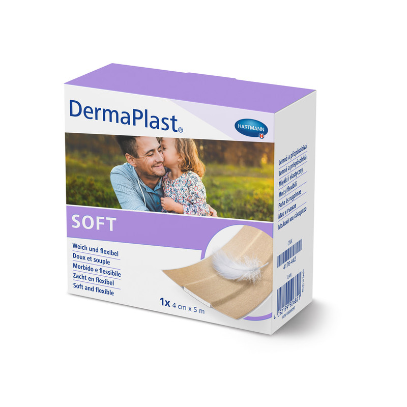 Cerotto in striscia DermaPlast Soft - 4 cm × 5 m - 1 rotolo Cerotto in striscia DermaPlast Soft - 4 cm × 5 m - 1 rotolo